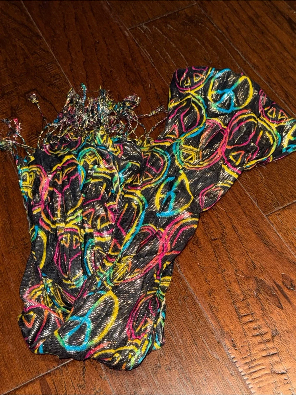 NWOT Justice Girls Peace Multicolored Scarf